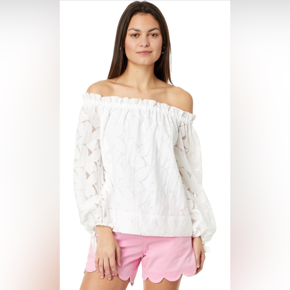 Sweet Rain White Off-Shoulder Blouse